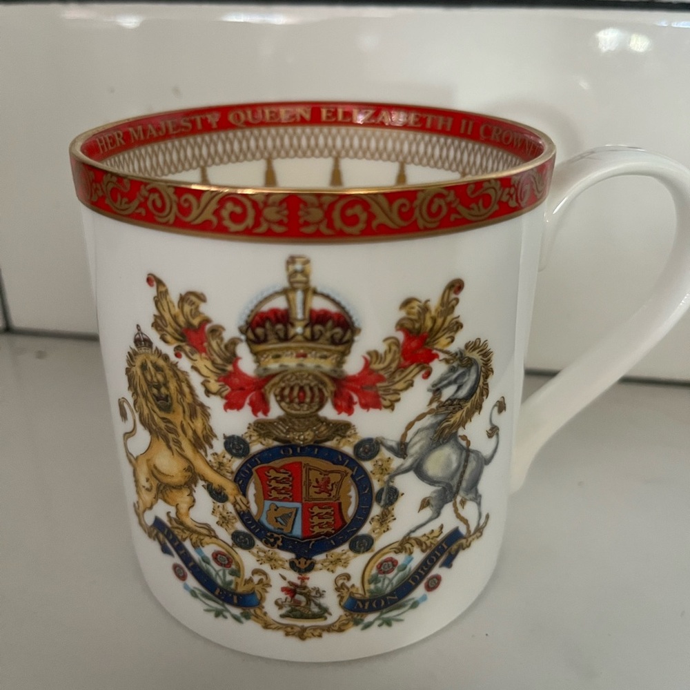 White and Red Royal Coat of Arms Mug